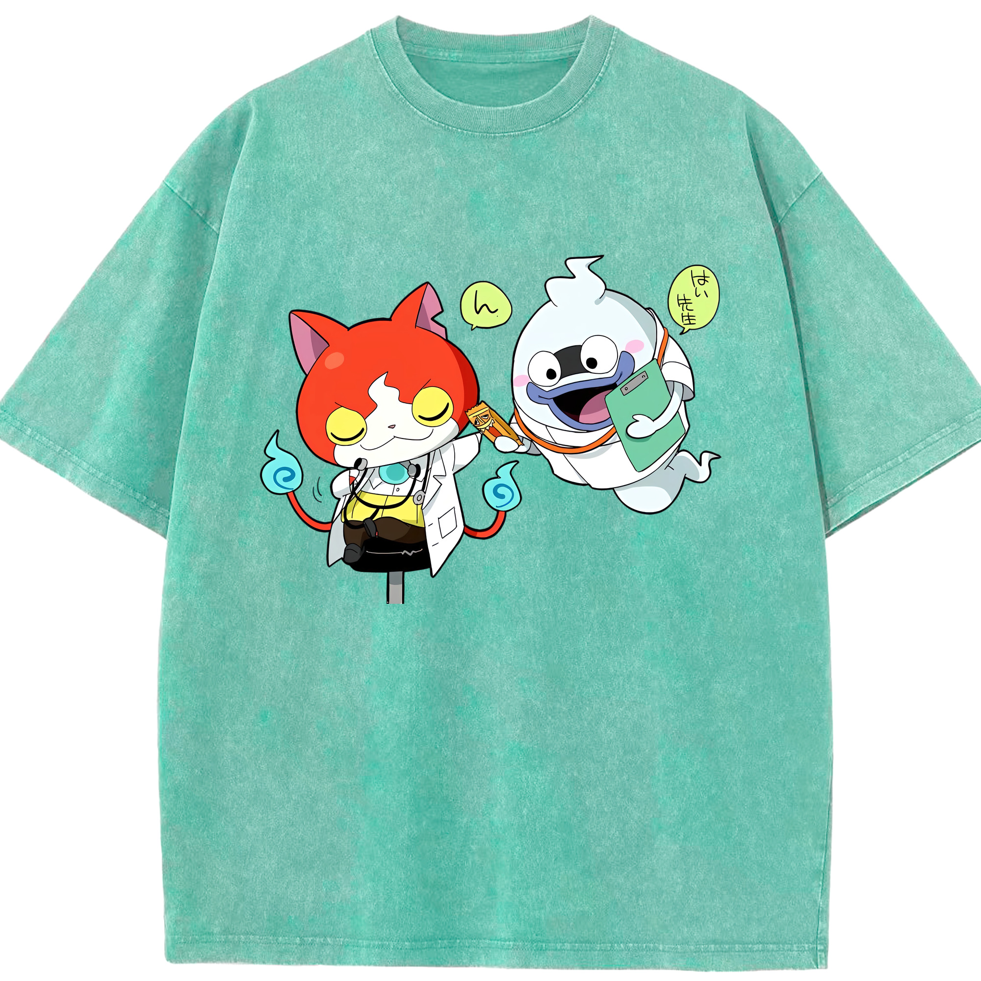 （画像用） 妖怪ウォッチ Yo-kai Watch 綿100% ヴィンテージ風 半袖Tシャツ（フロントプリント）